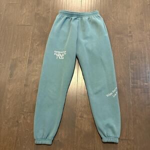 White Fox Society Sweatpants Womens Small Green Jogger Pants Los Angeles Cozy